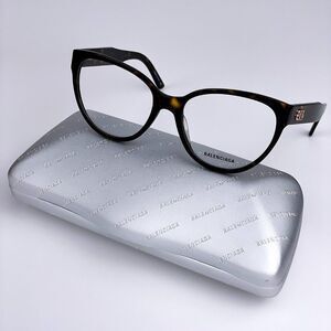 NEW Balenciaga Everyday BB0064O 002 Havana Gold Cat Eye Women Eyeglasses